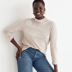 Madewell Whisper Cotton Turtleneck, Cream